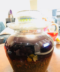 自家酿的桂花高粱酒终于开封了 回味有点香
