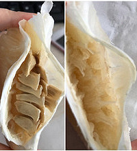 柚子剥开来都是籽 味道还...