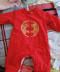 过年一心想给宝宝穿红色的衣服 无奈算命的说不可以穿!