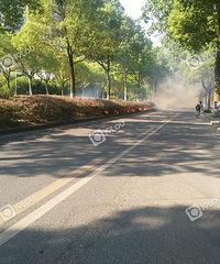 擦来无要!中环西路?#28508;?#32511;化带烧起来了 ?#21592;?#36824;是中石化
