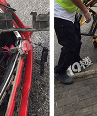 ����һ��Ħ�Ͱµϳ���ײ��С��������Ѫ