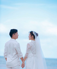 我们一起去过很多海边 没想到象山的海边是来一起拍婚纱照!