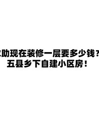 话说现在装修一层要多少钱?五县乡下自建小区房!