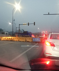 长西线与大园路岔口道路施工