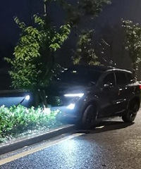 啥情况?科技大道绿化带停着一辆车?