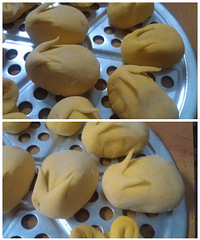 腊梅花——南瓜豆沙包!