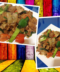 家常美味 之 双椒年糕回锅肉