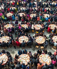 宁海徐霞客古道上的6500人大宴席