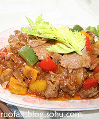 "BBQ彩椒牛柳的做法"