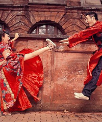 她们的婚纱照拍的那叫一个欢乐啊(多图)