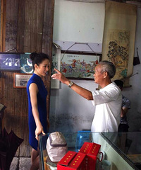 "绍兴美女江一燕 今天在安昌古镇拍摄宣传片《寻梦绍兴》"