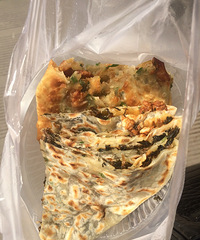【小李油葱饼免费试吃】第一次抽中试吃,跟着手机导航去的