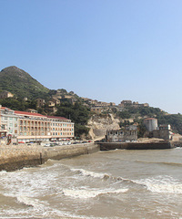 温岭的金沙滩,看潮涨潮落