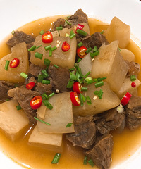 咸菜油渣饼、大葱羊肉饼、牛肉炖萝卜