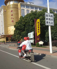 用塑料袋来代替安全头盔,这是在侮辱交警的智商?