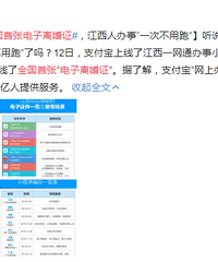 支付宝电子离婚证,网上离婚你觉得更快捷还是非人性呢?