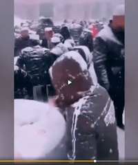 600人雪天吃露天宴席,自己随的份子钱下啥都得吃