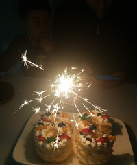 老公生日 做了个简单的数字生日蛋糕