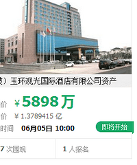 这年头大酒店拍卖不如厂房价格贵