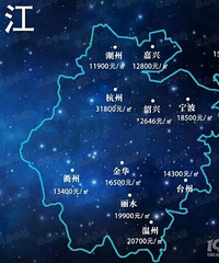 浙江省各地均价图,台州也不算高