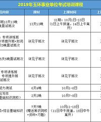 2019年玉环事业单位考试培训课程!10月1日上课~