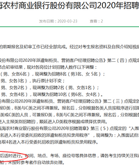 2020年台州农信社笔试时间:待本市中小学开学后适时进行