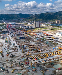 现场壮观!台州中心站及桥梁建设正酣