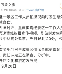 突然坠落身亡!官方:全部停运