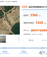 限高100米!温岭市东部新区约34亩地块3368万成交