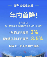 年内首降!新一期贷款市场报价利率(LPR)下降10个基点