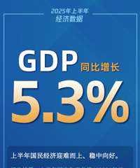�й��ϰ���GDP��ͬ������5.3%