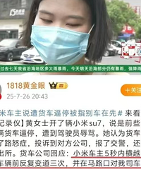 时尚女驾驶员开小米车,被大货车恶意别车逼停?恶人先告状!