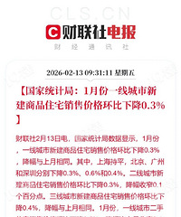 ����ͳ�ƾ֣�1�·�һ�߳����½���Ʒסլ���ۼ۸񻷱��½�0.3