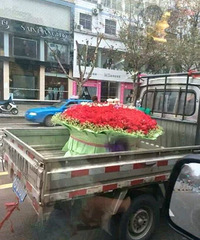 义乌土豪情人节出手 1314朵玫瑰不知道要送哪个妹子 有图