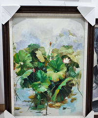 荷花油画和和美美