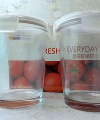 低转乐扣玻璃密封罐/密封杯2件套套装