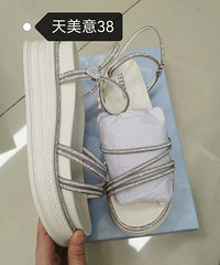 天美意专柜正品厚底女凉鞋38码