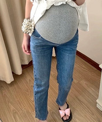 低价出/孕妇装牛仔裤春秋款托腹九分裤直筒