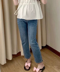 低价出/孕妇装牛仔裤春秋款托腹九分裤直筒
