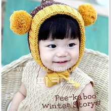 2012新款韩国可爱牛魔王儿童手工毛线帽 针织