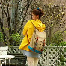 韩版双肩包 森系 帆布包 爱情雨林允儿同款背包