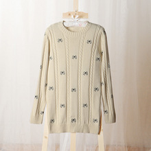 2013年新款韩版百搭时尚蕾丝拼接针织衫女款