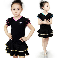 幼儿童舞蹈练功服拉丁舞蹈服舞衣女童拉丁练功