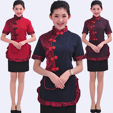 海龙运程 餐厅服务员工作服夏装女 农家乐服务