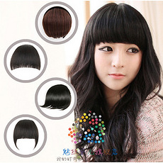 新品 假刘海 玉米烫 蓬松卷斜刘海 假发片流海