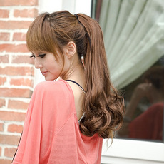 夏季马尾 假发马尾 蓬松大卷真发马尾 梨花头卷