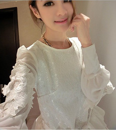 花思语2013春夏柳岩泰国同款欧版蝙蝠袖蕾丝
