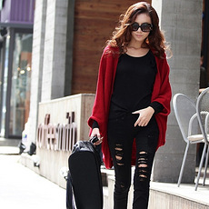 【现货】孤品蝴蝶结草莓古着羊毛毛衣外贸单纯