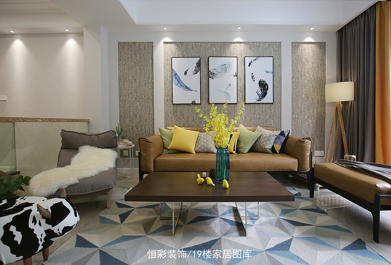 现代北欧|混搭与撞色装修效果图_现代简约装修