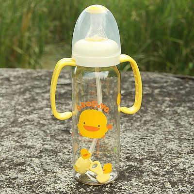 黄色小鸭专柜正品标准握把吸管pes训练奶瓶2